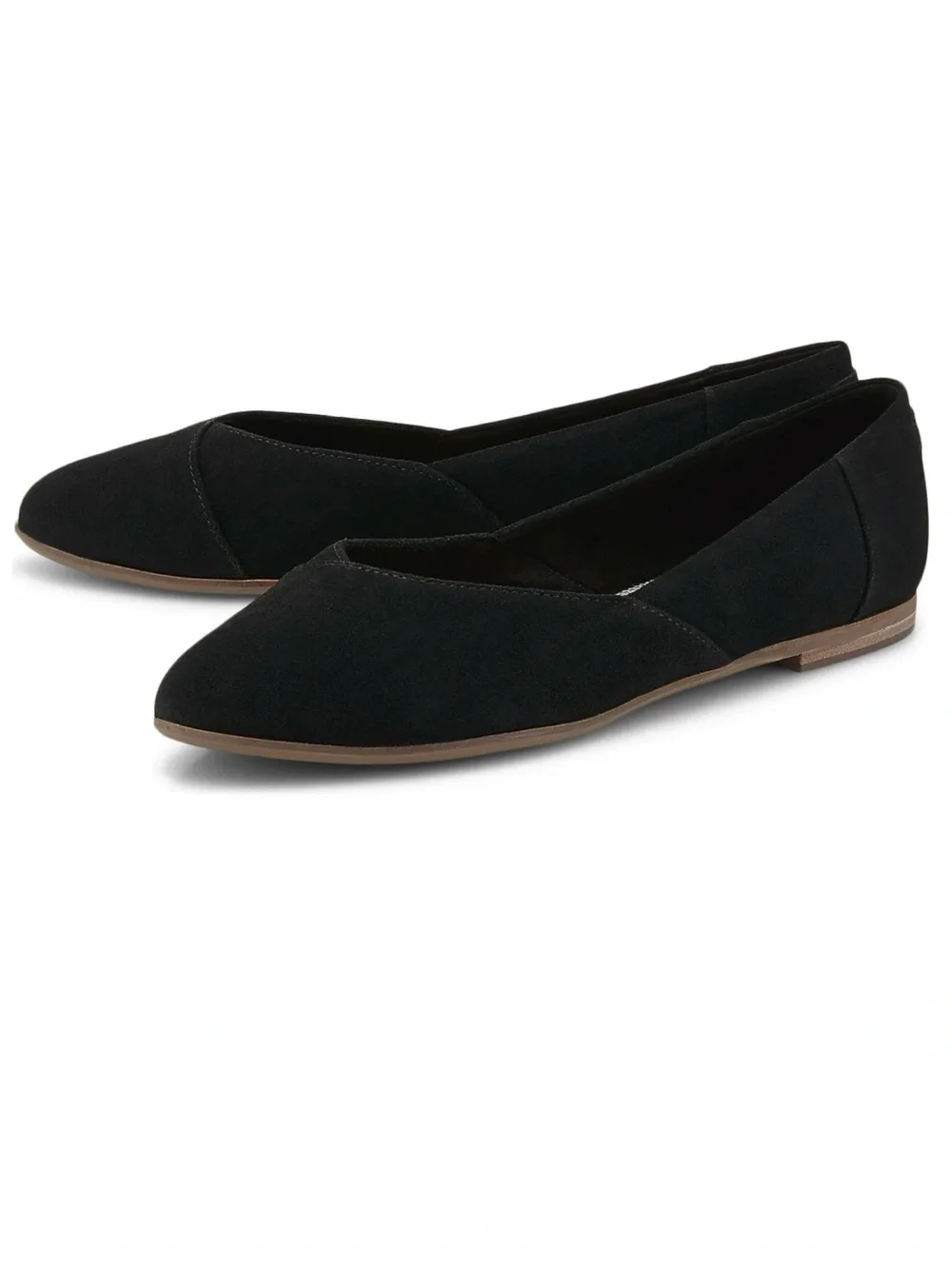 TOMS Women's Black Delilah Perforated Pointed-Toe Flats Size 9.5